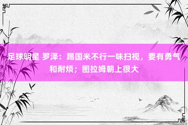 足球明星 罗泽：踢国米不行一味扫视，要有勇气和耐烦；图拉姆朝上很大