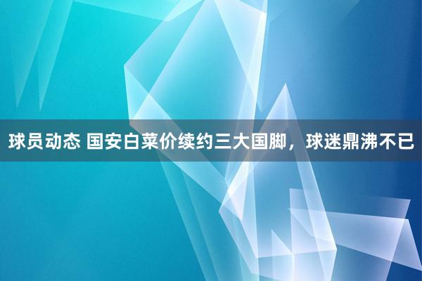 球员动态 国安白菜价续约三大国脚，球迷鼎沸不已